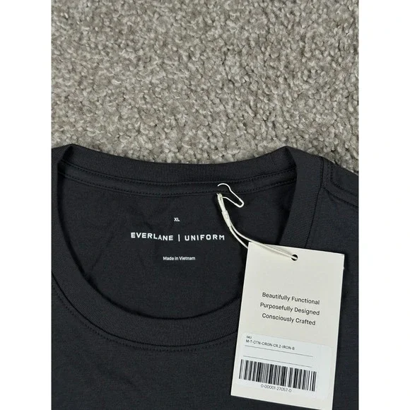 Everlane Uniform Shirt Mens Extra Large Gray Solid Crewneck Cotton Tee Made USA‎ - Picture 5 of 9